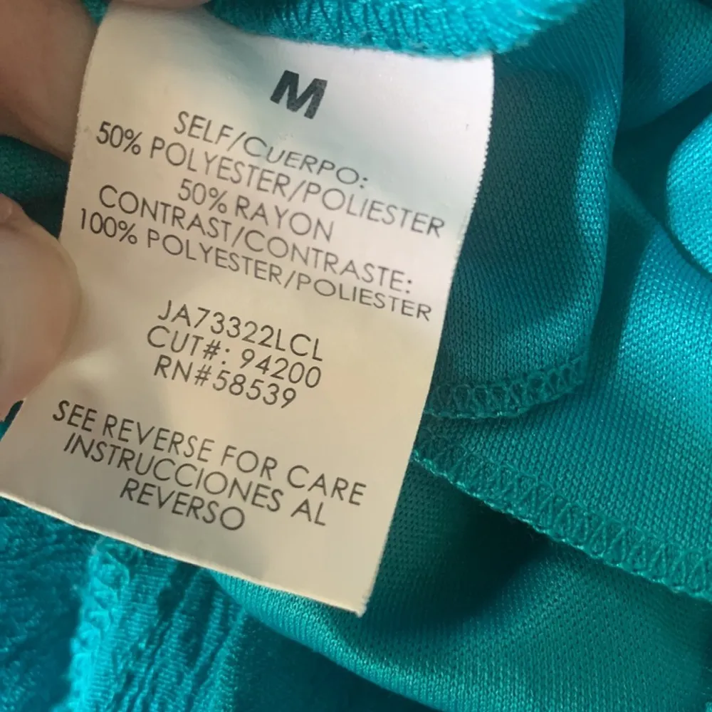 Speechless Strapless Ruffled Turquoise Dress Sz Medium - Image 13