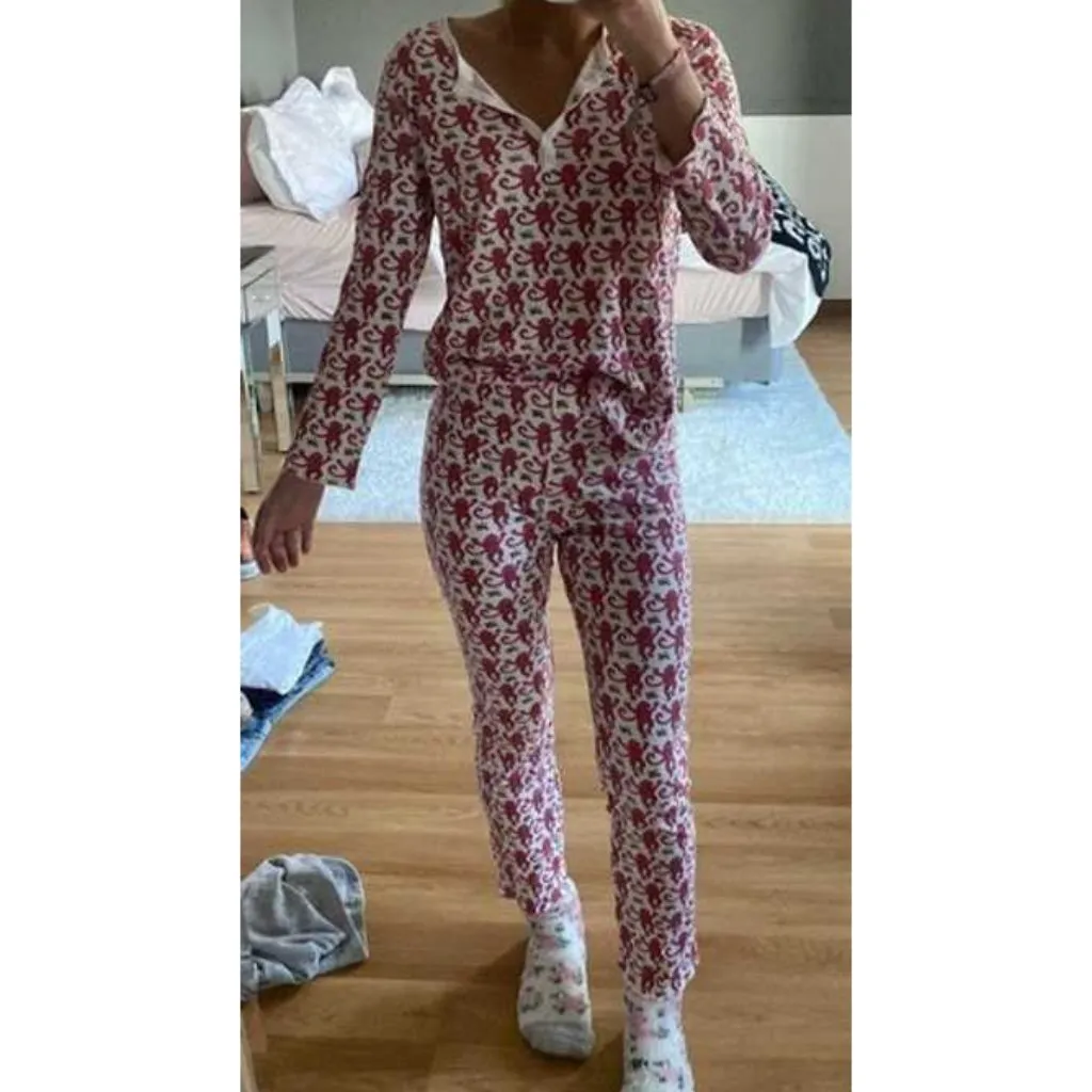 ROLLER RABBIT Monkey Pajamas in Pink Size X-Small - Image 2