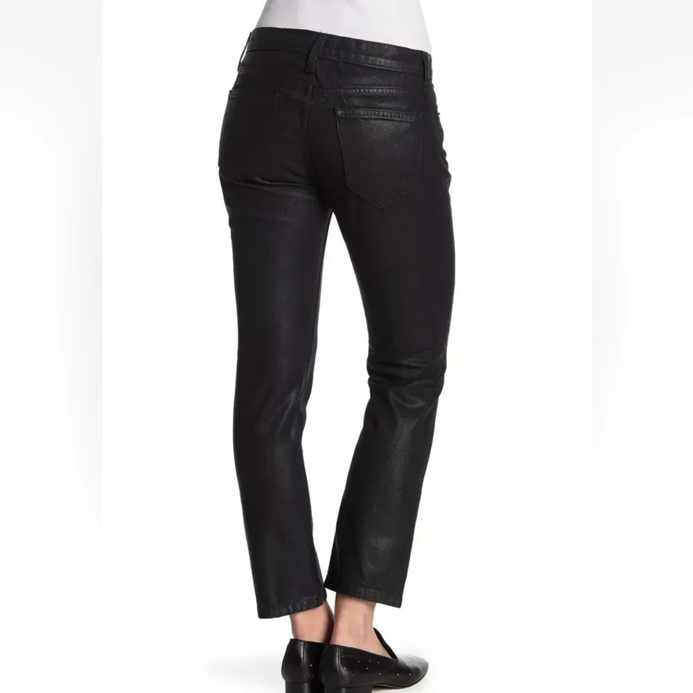 Current Elliott The Cropped Straight in Coated Black W1384 Sz 26 - Image 2