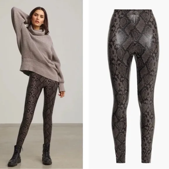 Commando Faux Leather Grey Snake Legging size small - Image 2
