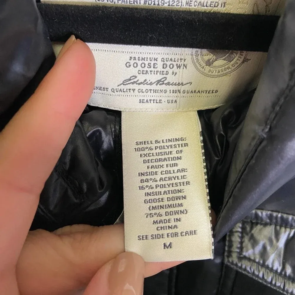 Eddie‎ Bauer | Black Puffer Down Vest Medium - Image 5