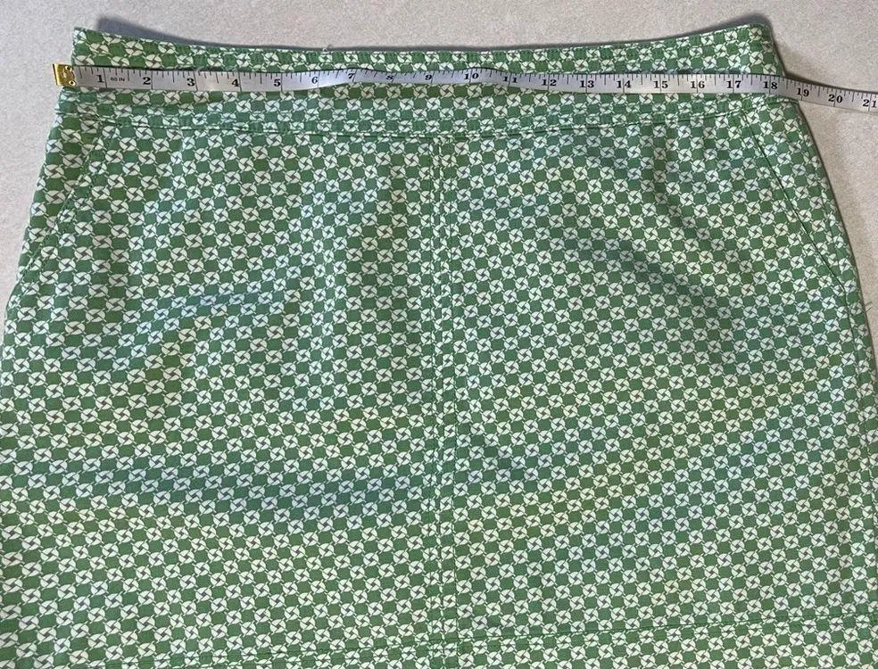 Talbots Women’s Green & White patterned Lined Skirt Heavyweight Cotton Size 14 - Image 8