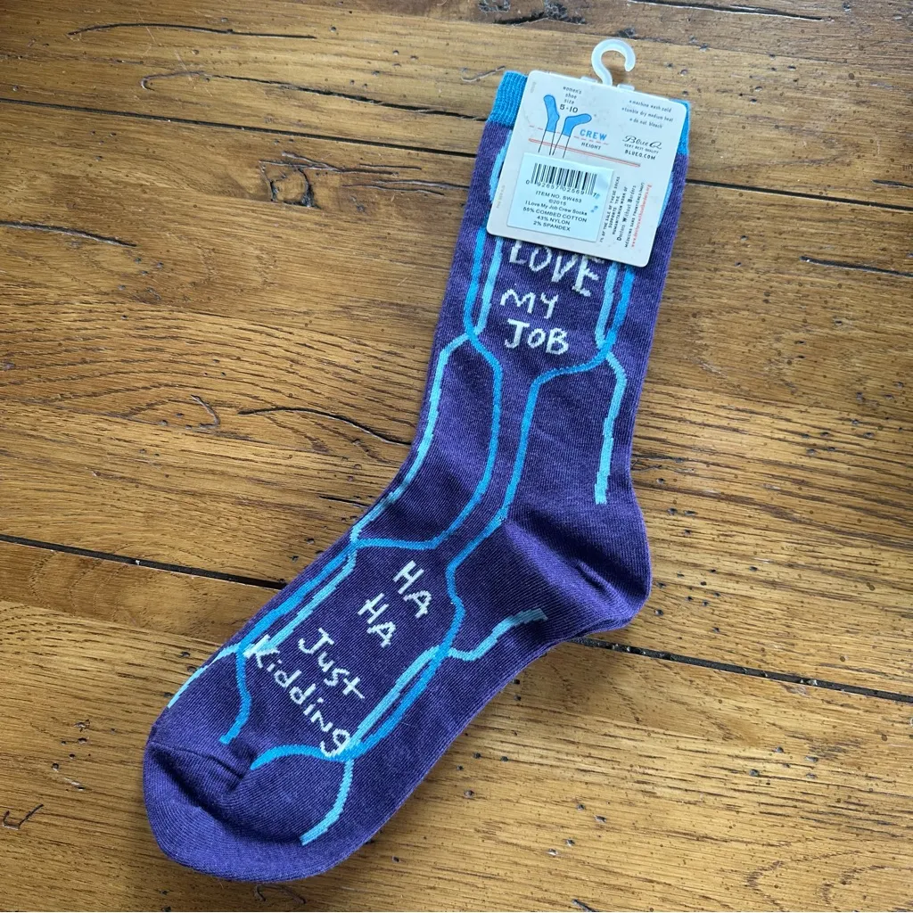 Blue Q “I Love My Job” Novelty Socks NWT - Image 2