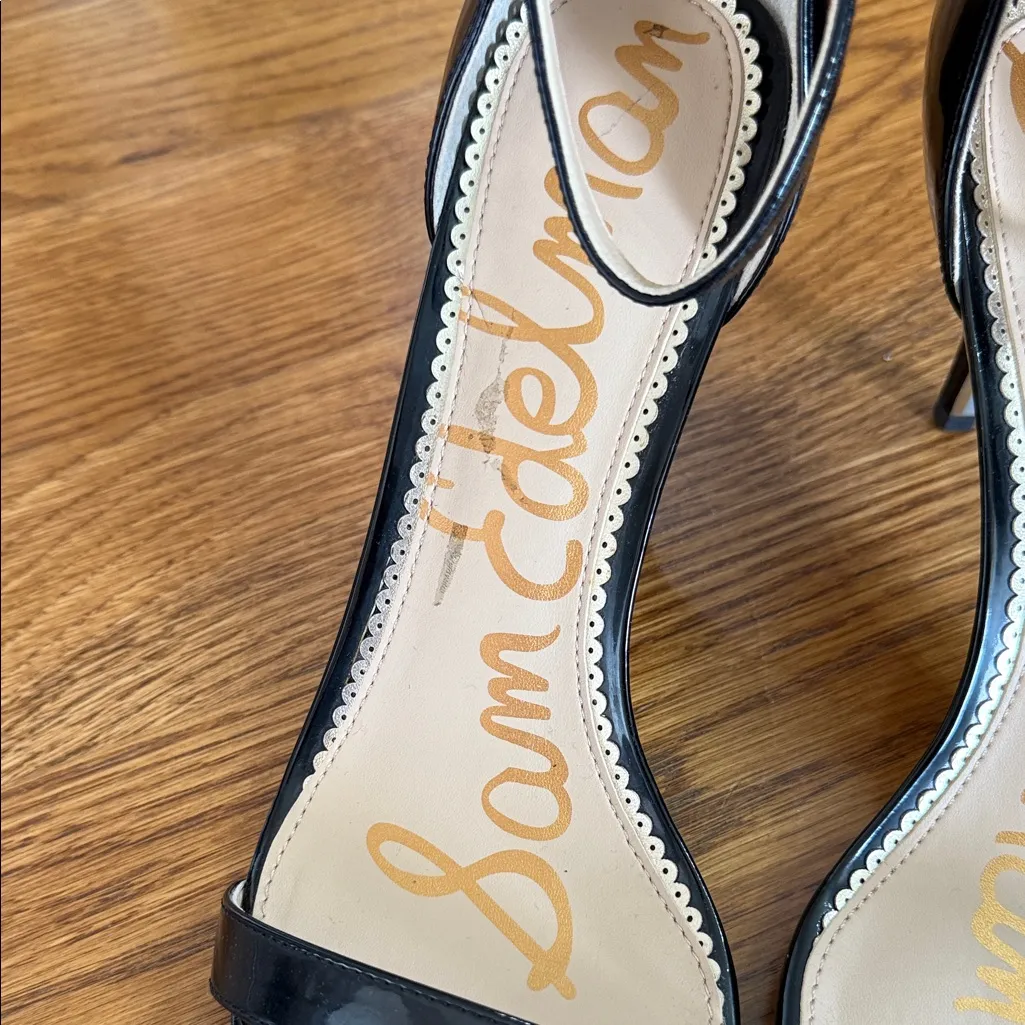 Sam Edelman Black Patent Leather Heels – Women’s Size 11.5M, Strappy Sandals - Image 2