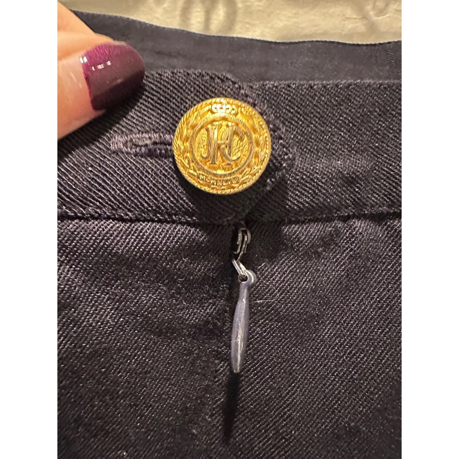 Vintage JH Collectibles Navy Blue 100% Pure Wool Pencil Skirt Size 8 Preppy Work - Image 5