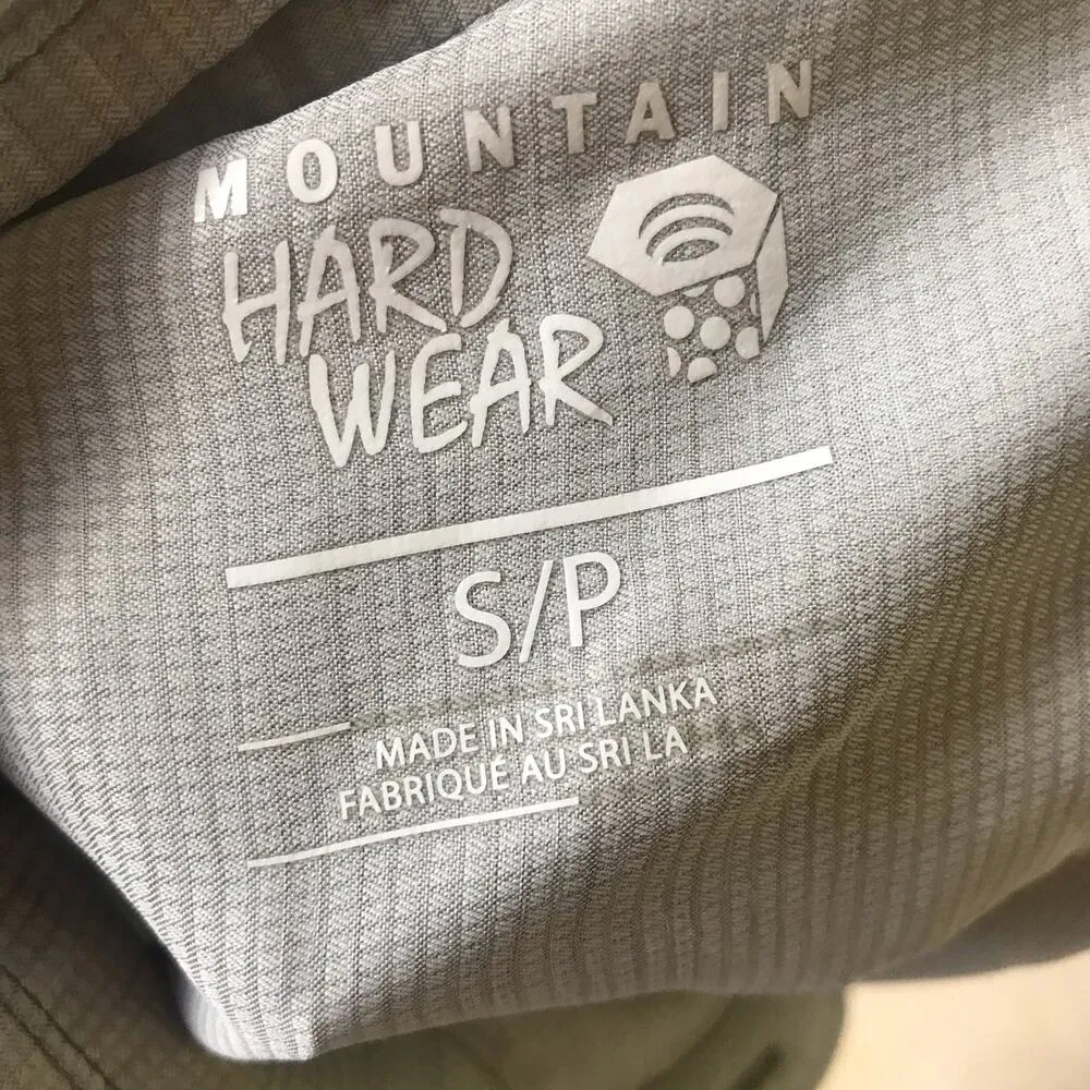 Mountain Hardwear Button Down Gray Short Sleeve Hiking Shirt Women's Size Small - Image 10
