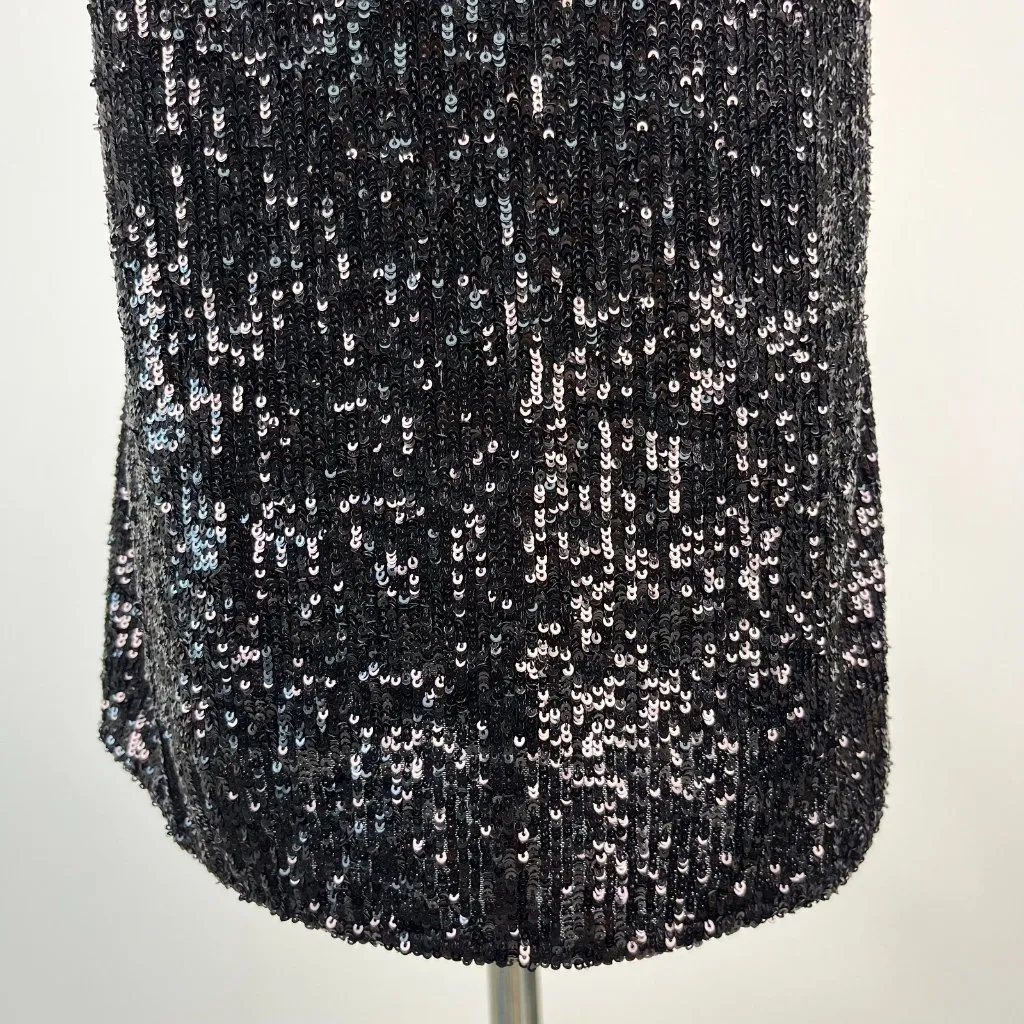 NWOT Mint Velvet Black Sequins Top Stretch Short - Image 4