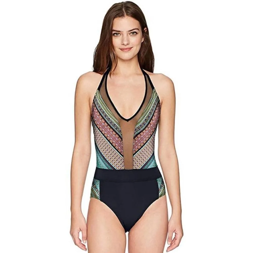 New. BLEU Rod Beattie plunge neck swimsuit. Retails $149. Size 10 - Image 6