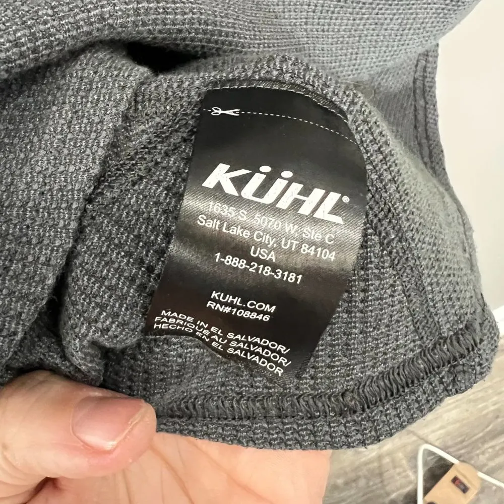 Kuhl Womens Grey Waffle Knit Cowl Neck Long Sleeve Petra turtleneck small - Image 7