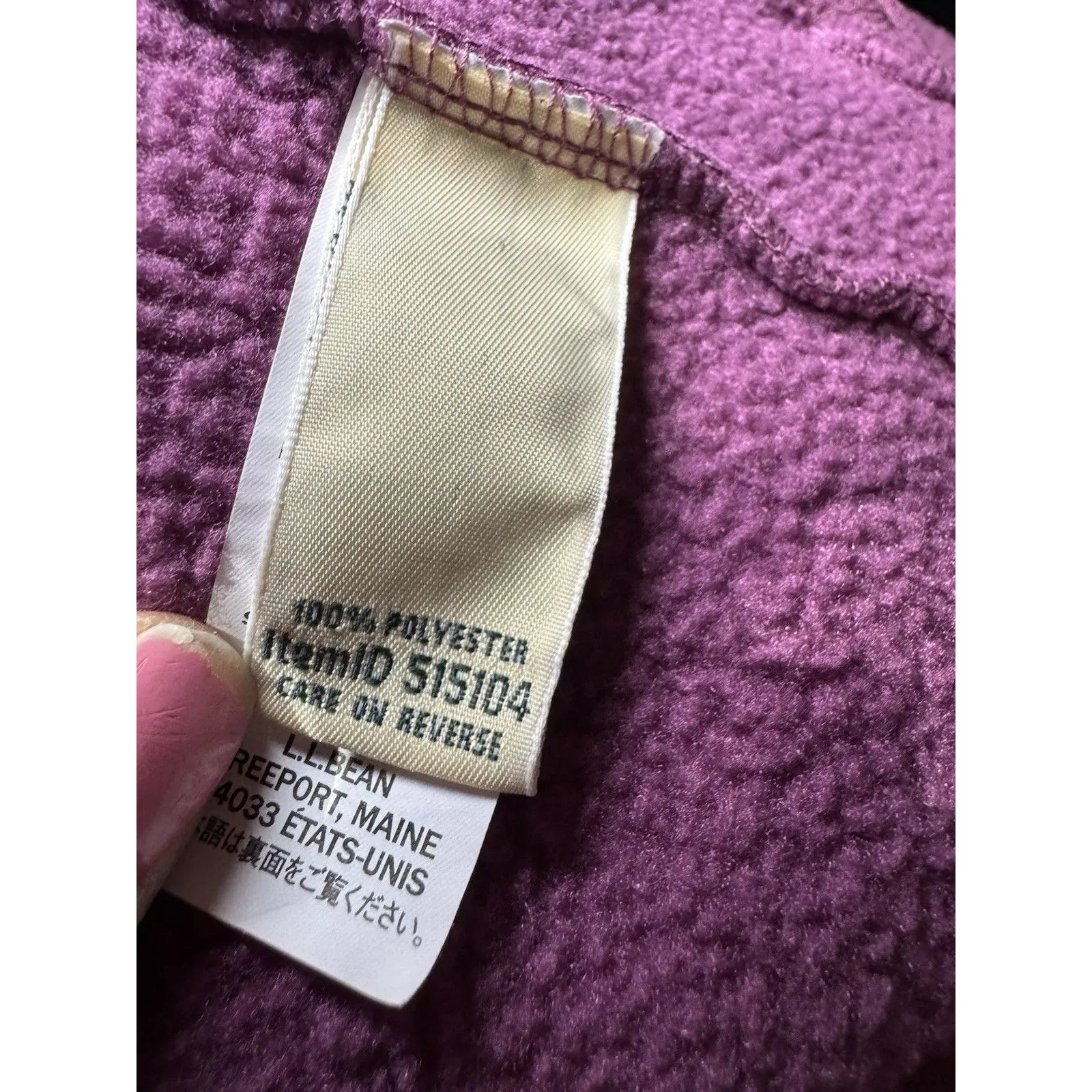 LL Bean Fleece Jacket Womens Small Katahdin Zip Up Pockets Outdoors Purple - Image 9
