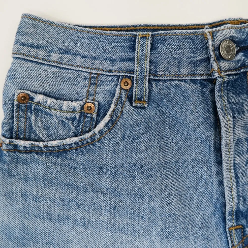 Levi's Levi’s 501 High Waisted Original Denim Shorts - Light Wash Blue - Image 5