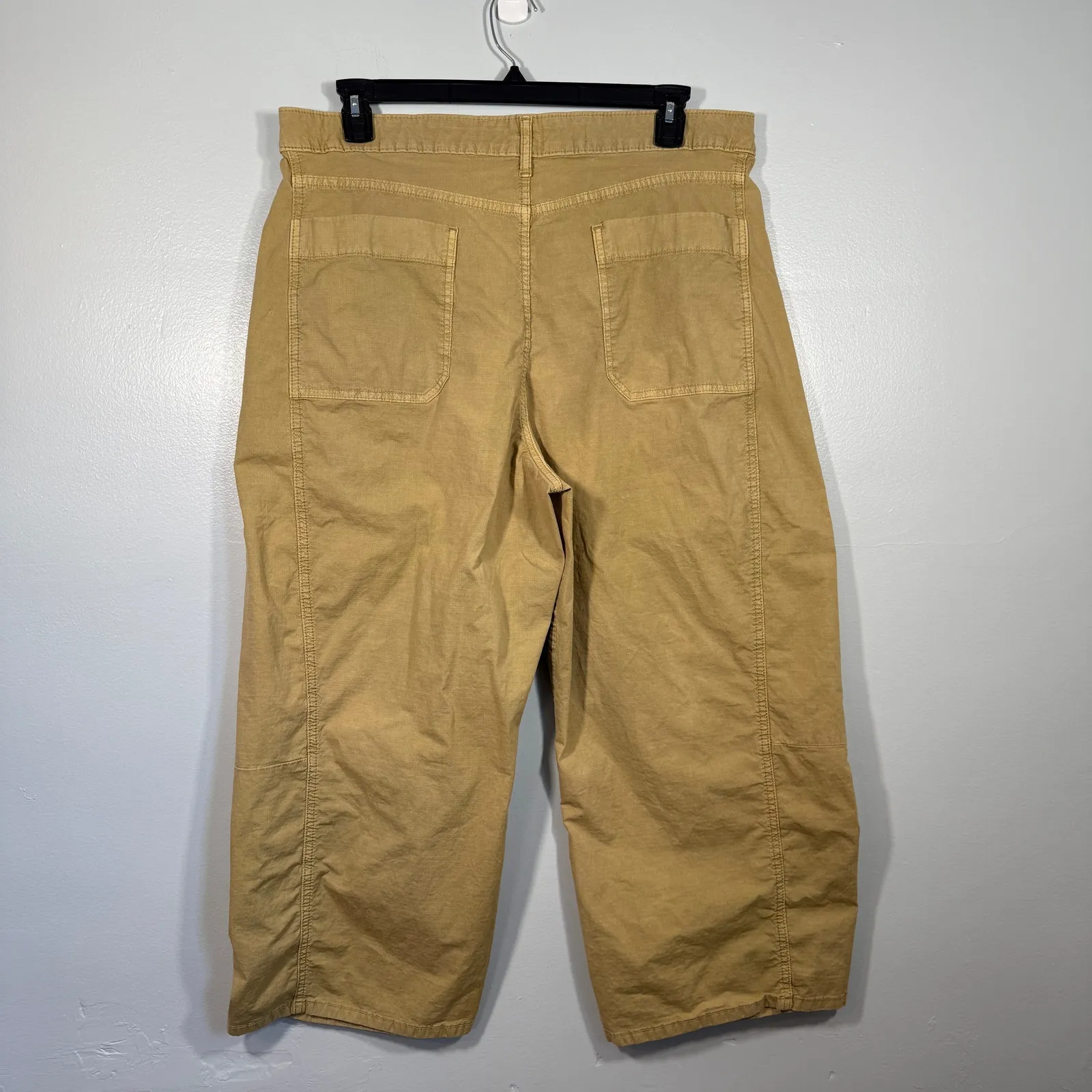 Anthropologie Pilcro Kenna Mid-Rise Heritage Barrel Pants Khaki Plus Size 34 - Image 4