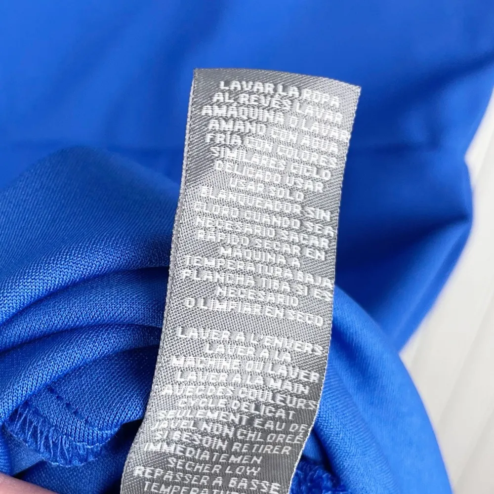 NEW Sharagano Women's Button A Line Dress Surf The Wave Cobalt Blue Size 16 - Image 9