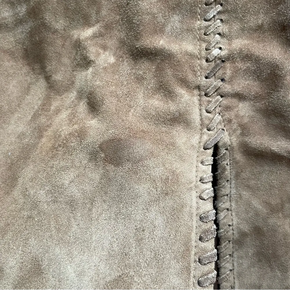 Allsaints Goat Leather Suede Whip Stitch High Waisted Pencil Skirt 6 - Image 5