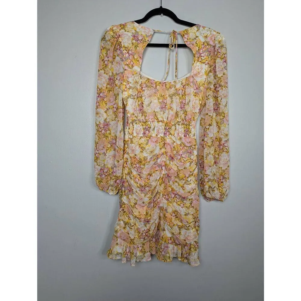 ASTR the label smocked ruched floral Small - Image 3