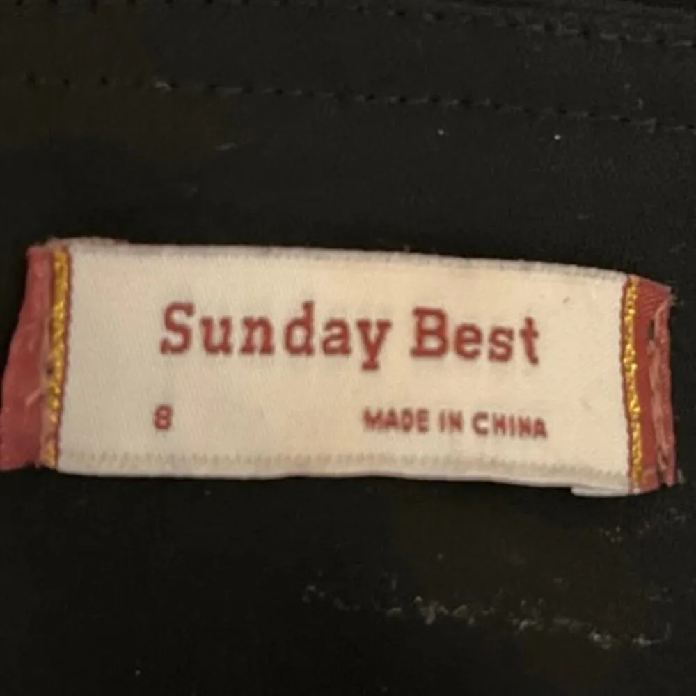 Aritzia Sunday Best Black Zipper High Waist Straight A-line Mini Skirt Size S - Image 4