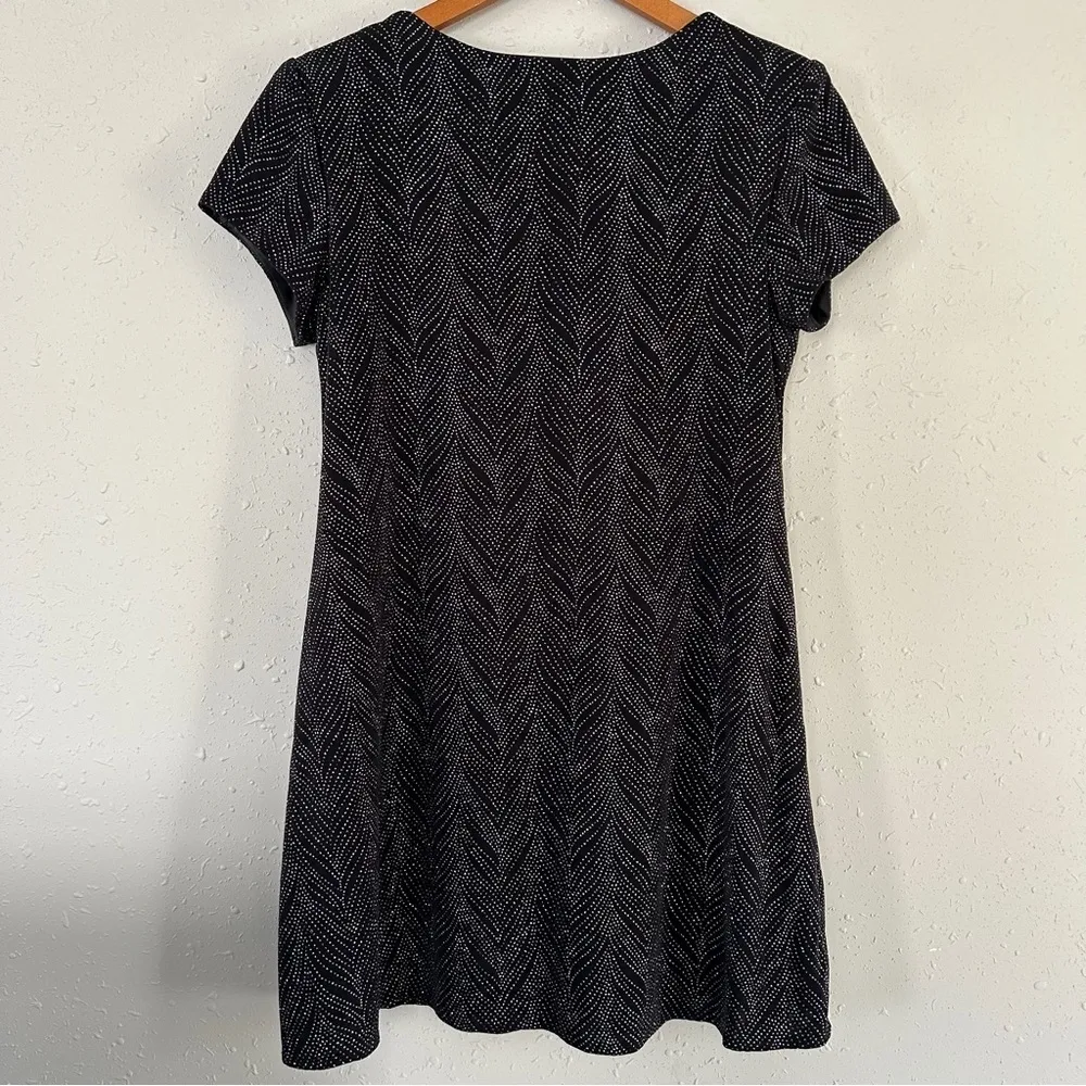 Vintage Jessica Howard Black Silver Metallic Studded Mini Dress Party NYE 12 - Image 3