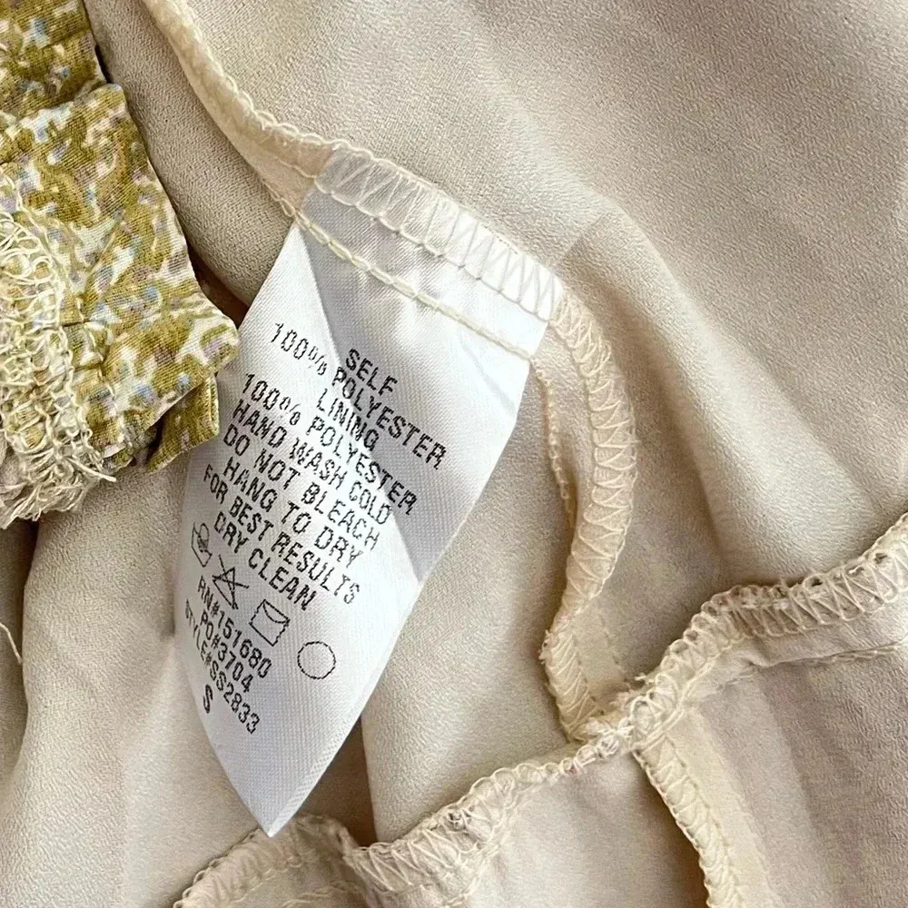 Storia Color Block Tiered Maxi Skirt Floral Smocked Waist Olive Multi Lined - Image 9