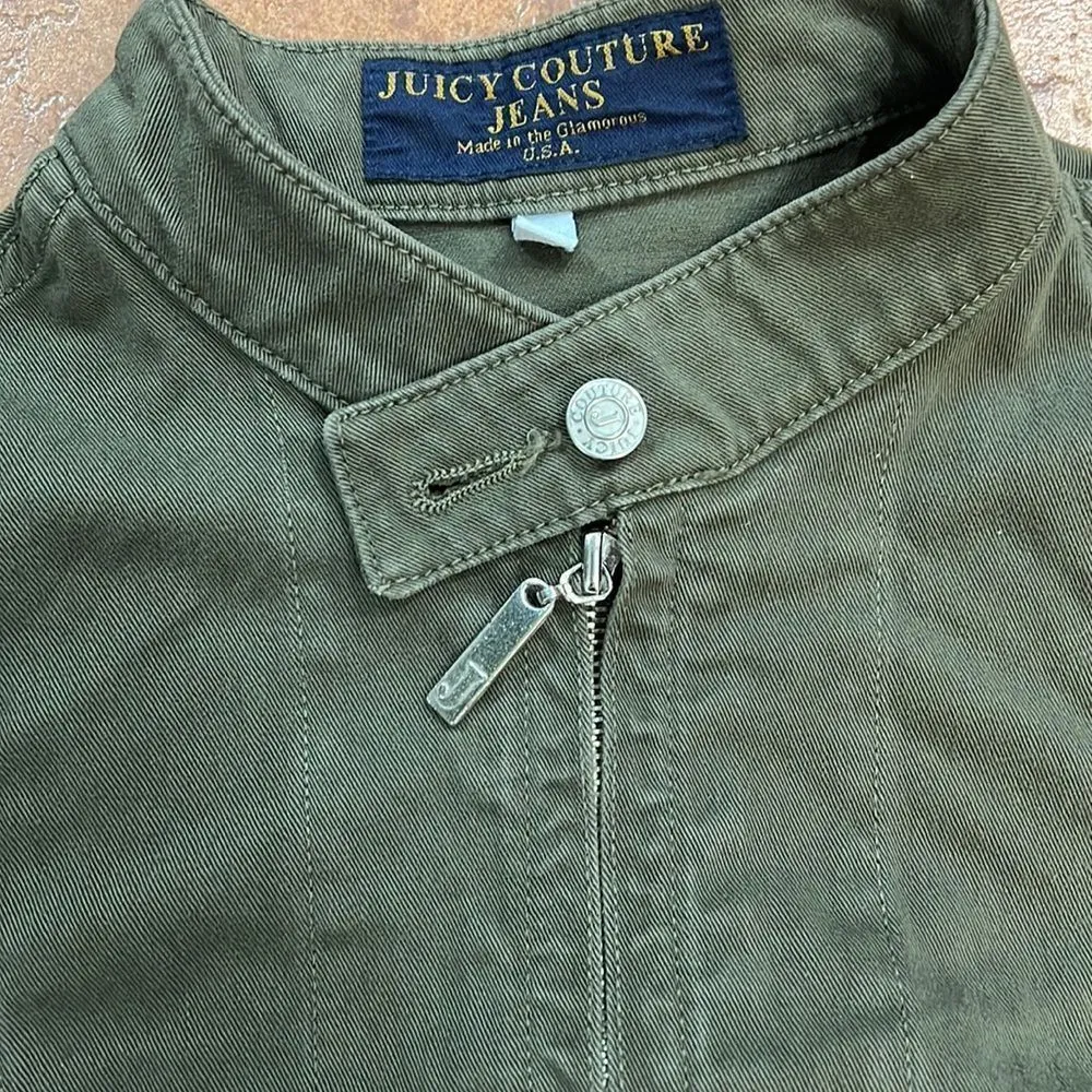 Juicy Couture Olive Green Denim Jacket in size M - Image 10