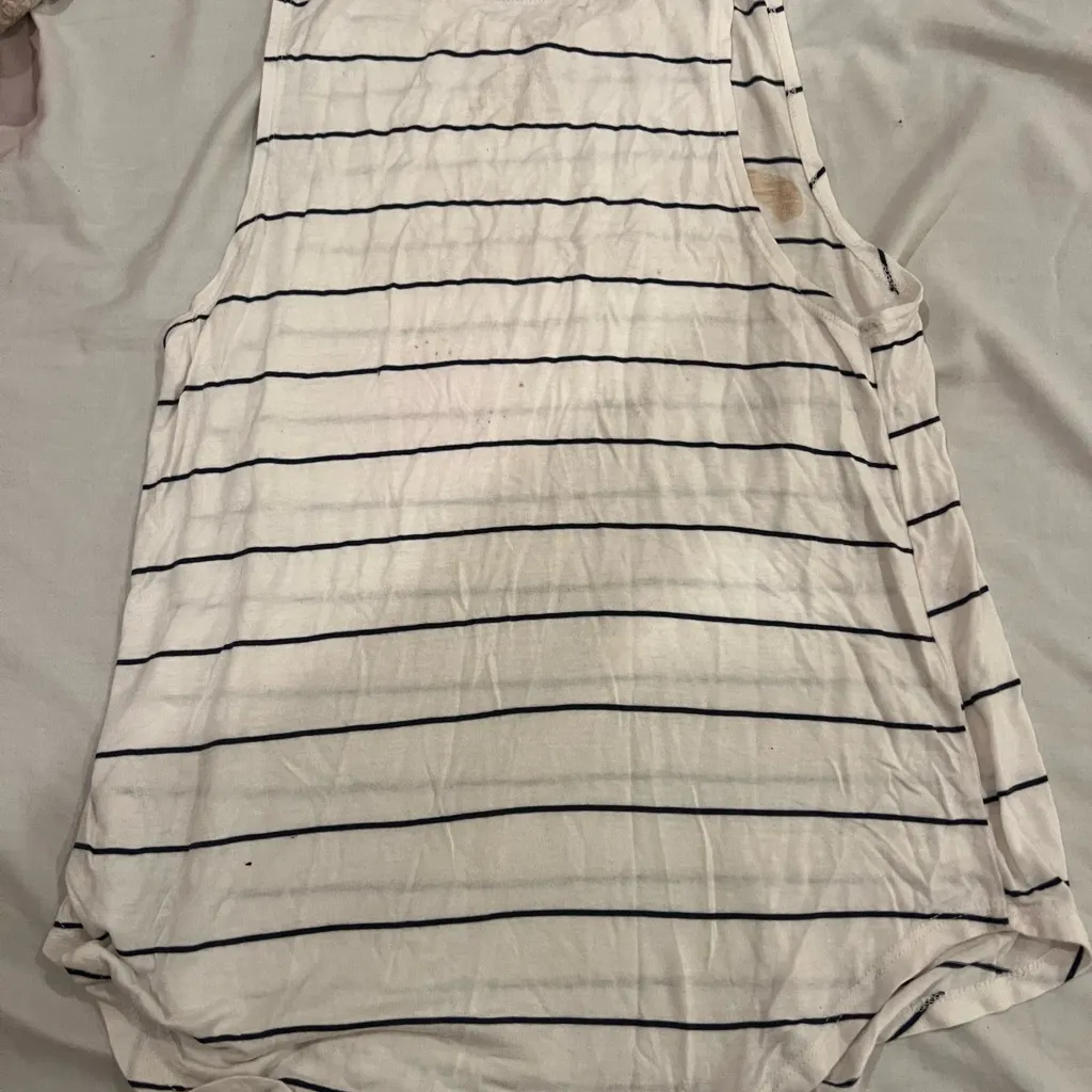 Grayson Threads White and Black Striped Tank with Gold Text - Image 2