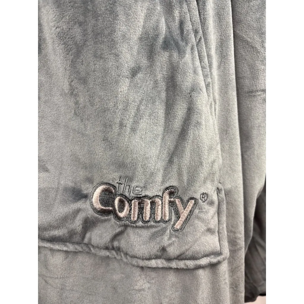 Unisex The Comfy One Size Fleece Lined Gray Wearable Blanket Hoodie - Image 4