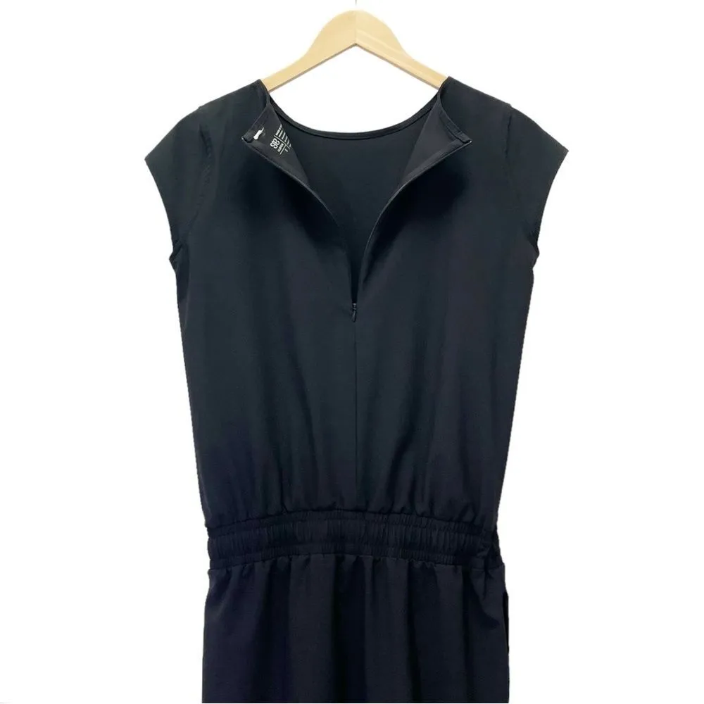 Albion Fit Going Places Cap Sleeve Athleisure Dress in Black Size ST Small Tall - Image 7