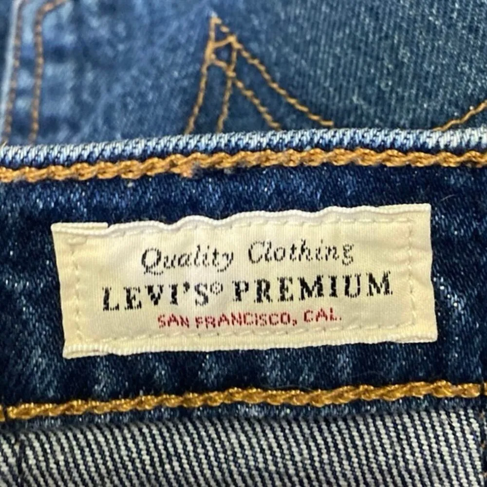 Levi's Wedgie Women's Blue High Rise Skinny Straight Denim Jeans Pants Size 28 - Image 4