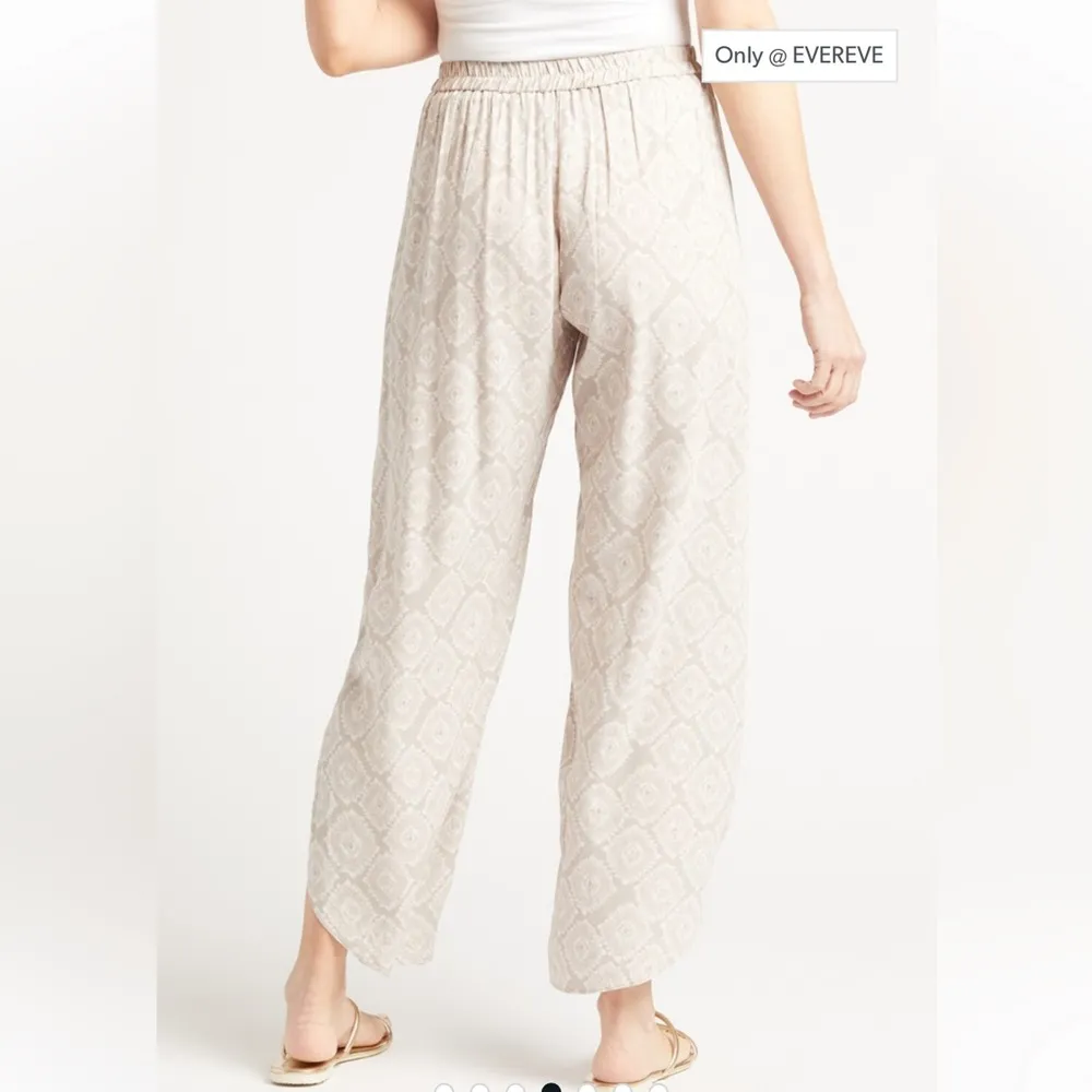 Roan + Ryan Evereve Cora Pant Women's Small Off White Beige Cut Out Comfort Tan - Image 7