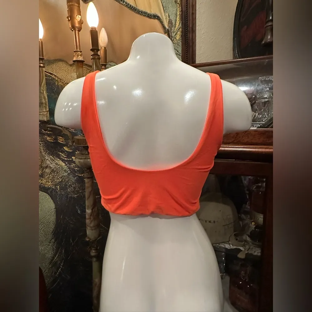 NWT  ZAFUL  ORANGE LYCRA SWIM TOP - Image 2