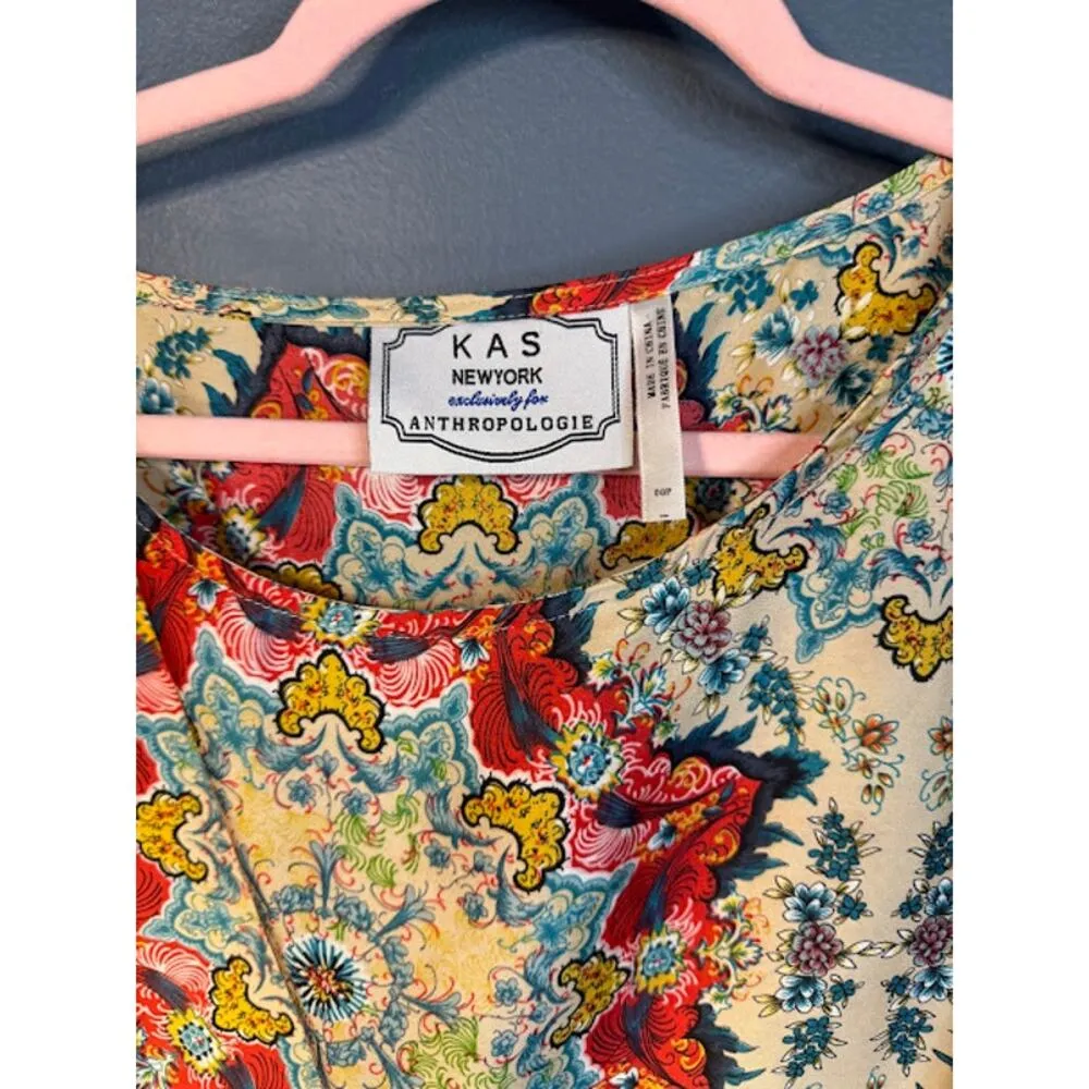 KAS New York Anthropology Shirt Women's Size 00P Y2K Style Dolman Sleeve Silky - Image 4