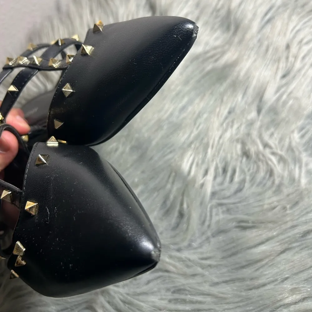 Marc Fisher Amazie Studded Flats Black Women's Mules Size 8.5 M - Image 8