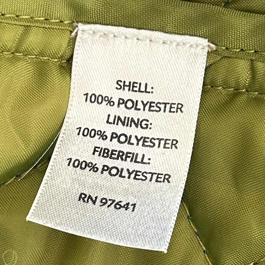 J. Jill Women’s Teal and Olive Quilted Jacket Size Medium Button Up Blue - Image 7