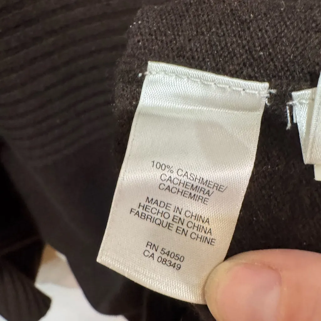 Anne Klein Cashmere Sweater Kimono Sleeve Chocolate‎ Brown Ribbed Boatneck Sz M - Image 7