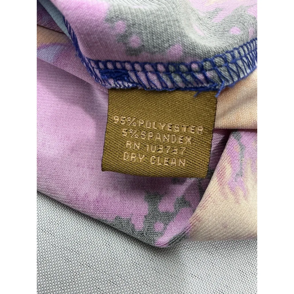 Womans Ali Ro Shift Dress 12 3/4 Sleeve Pullover Knee Length Multicolor Abstract - Image 4