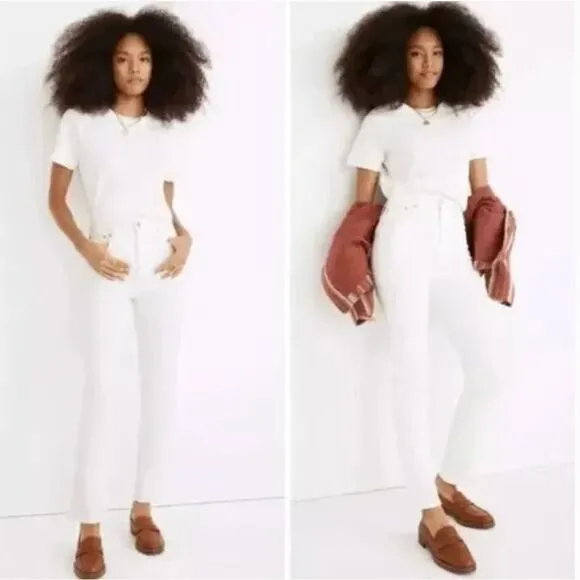 NEW Madewell The High-Rise Perfect Vintage Jean in‎ Tile White, 27 - Image 3
