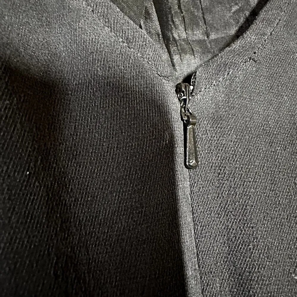 Jones New York Sheath Maxi Dress Side Knot Tie Bateau Neck 100% Silk Black 4 - Image 2