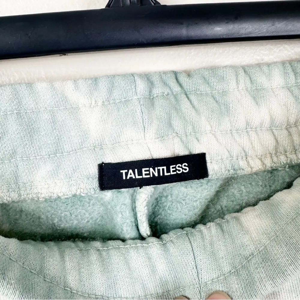 TALENTLESS Sweatpants Womens Small Tiger Wash Blue Spruce Tie Dye Stripe Cotton - Image 4