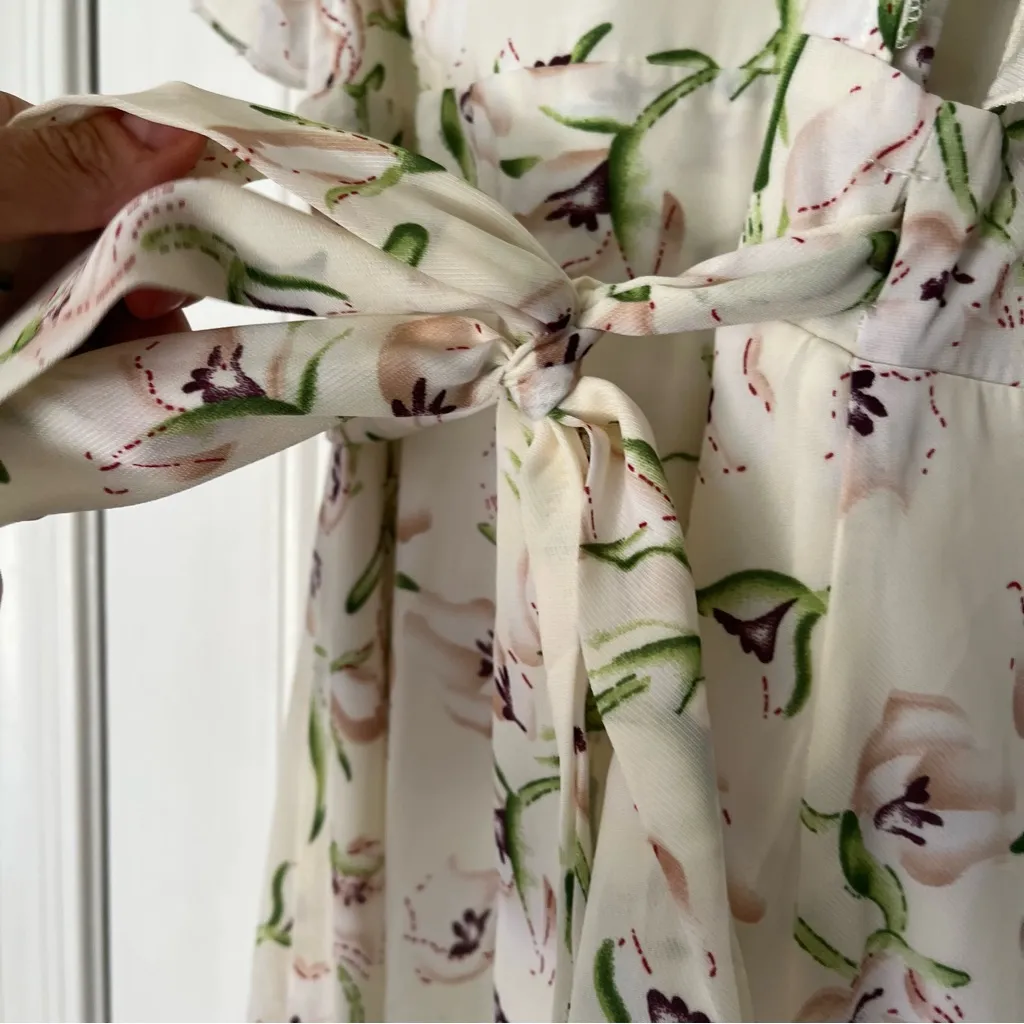 Boohoo Floral Maxi Wrap Long Dress Coquette Size 6 Feminine Y2K  Sleeveless - Image 11