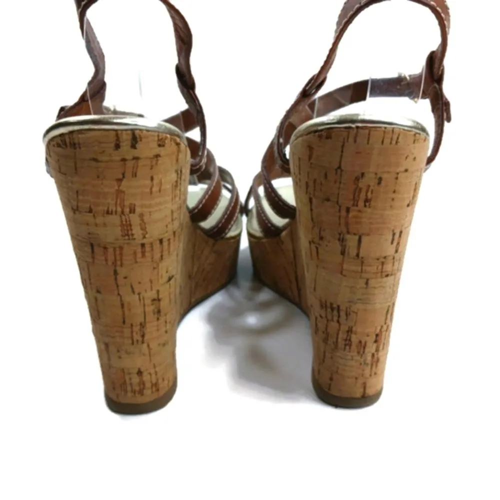 SS1379 GUC Banana Republic Wedge Sandals size 10 - Image 7