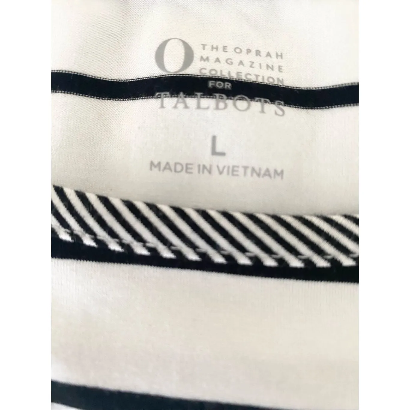 The Oprah Magazine Collection For Talbots Striped Long Sleeve Top Sz L - Image 8