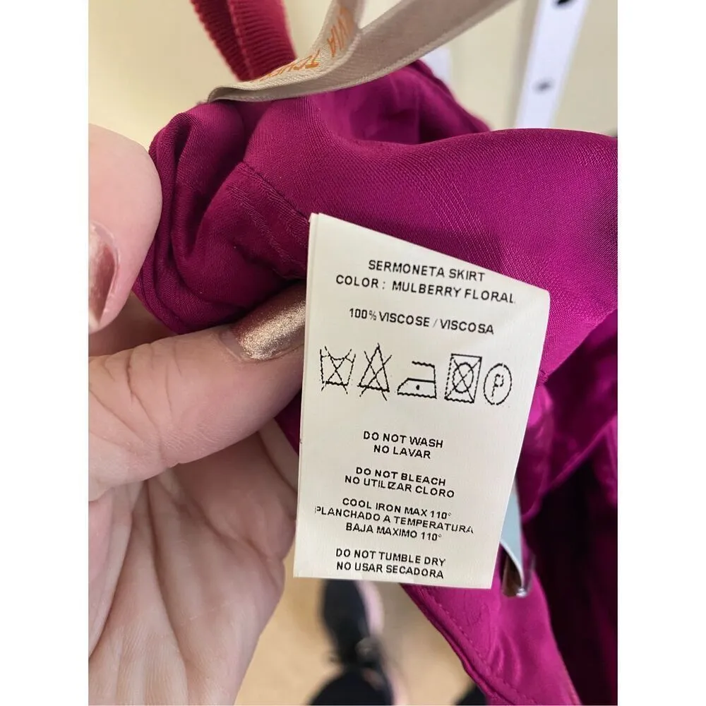 Silvia Tcherassi NWT Sermoneta Skirt in Mulberry Floral Size XS Pink - Image 8