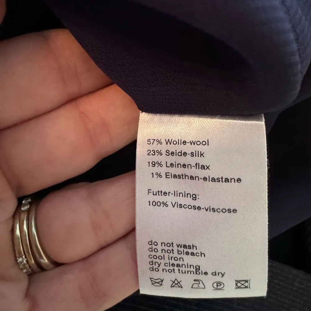 Akris Navy Blue Square-neck Sheath Dress Wool & Silk Blend Size 8 - Image 7