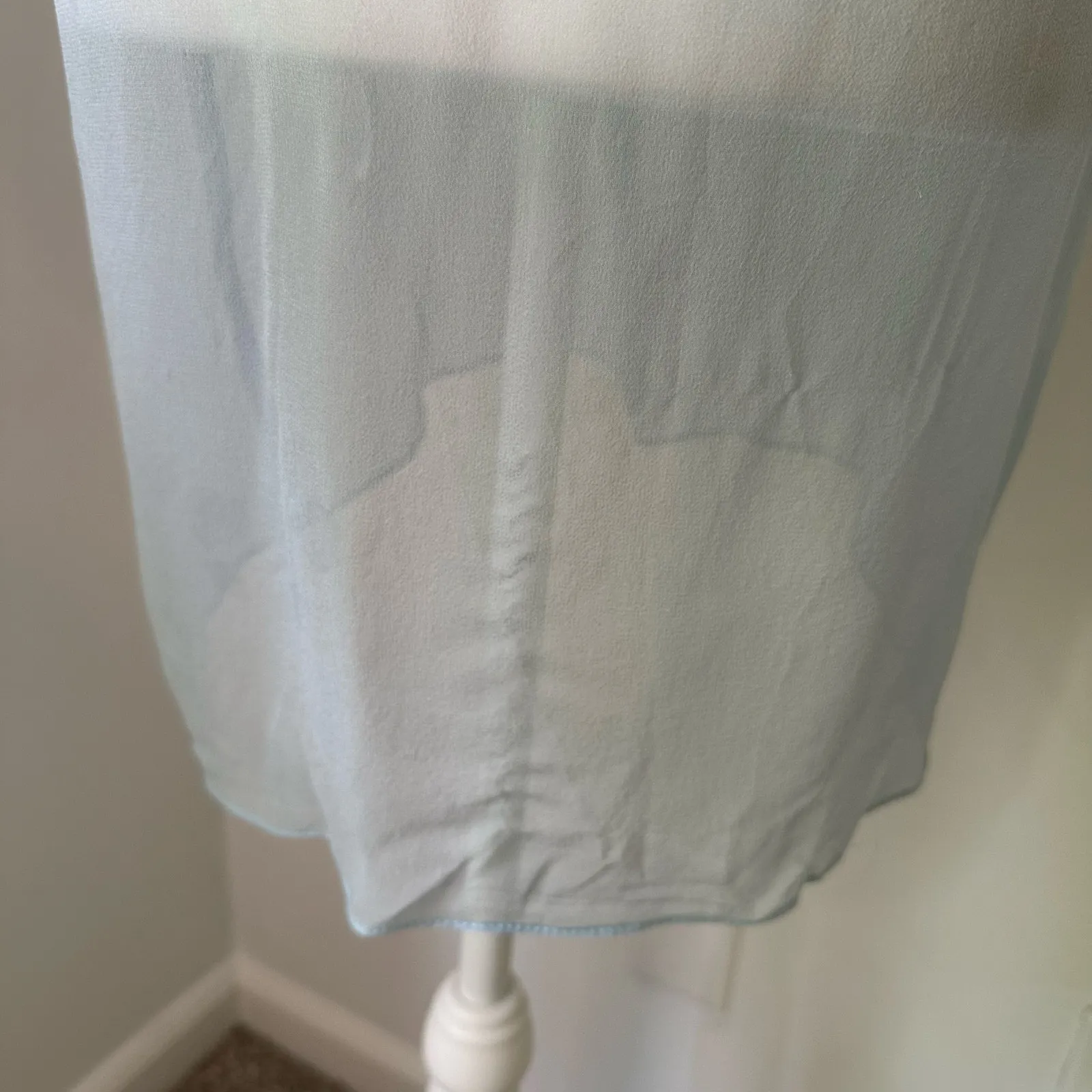 Amanda Uprichard light blue sheer silk top size P - Image 11
