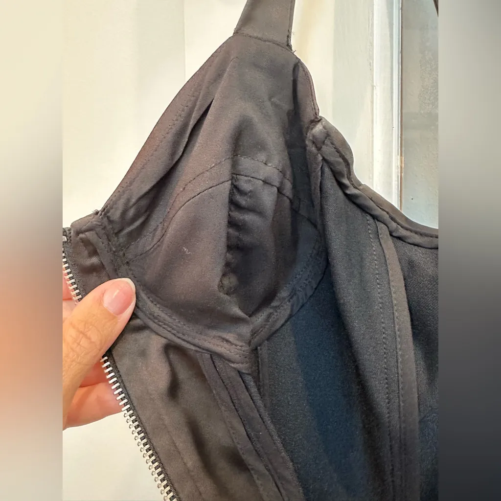 Vintage Y2K Betsey Johnson Black Satin Corset Front Zip Mini Dress Size 2 XS - Image 7