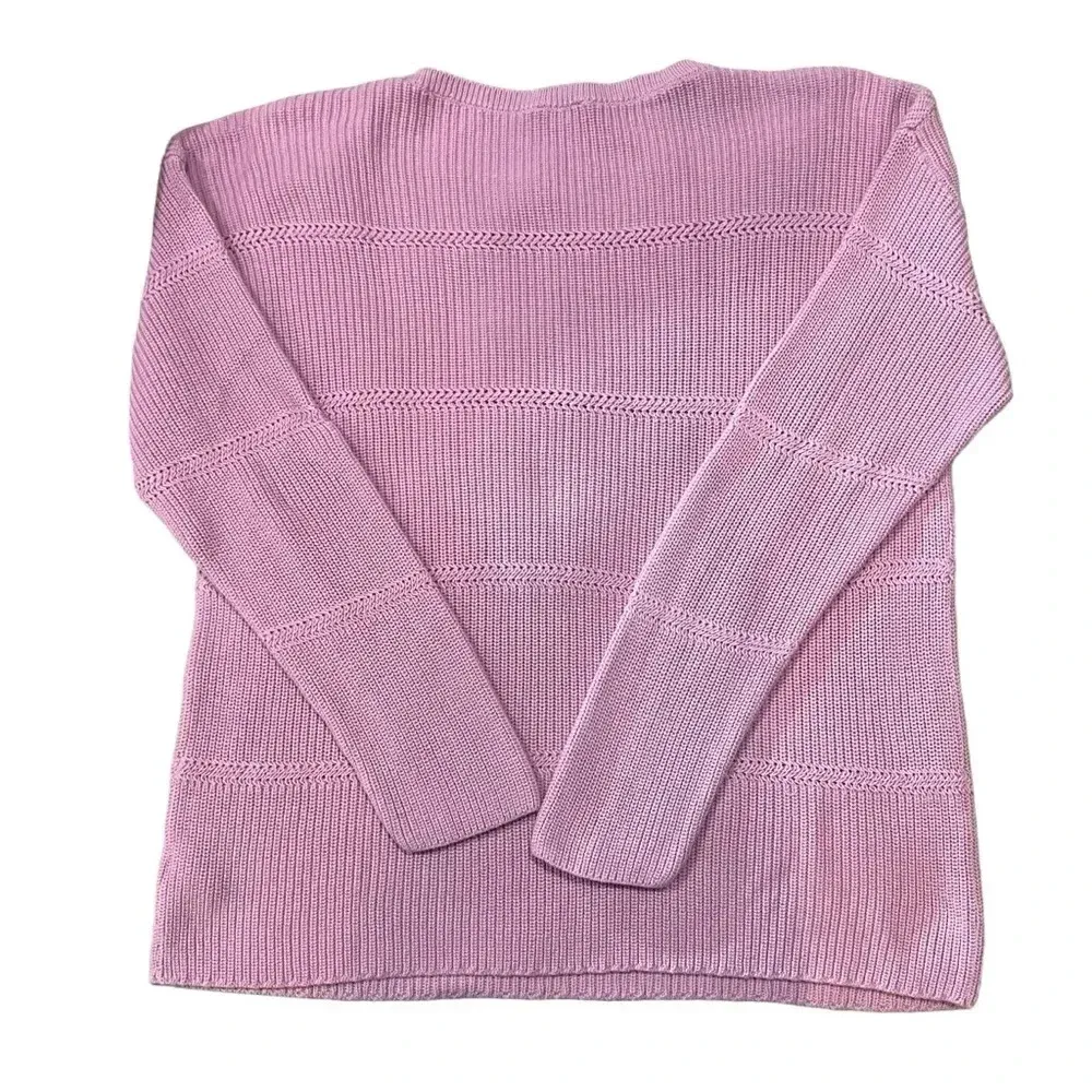 Talbots Women's Pink Pima cotton boat Neck Knit Sweater Size XL‎ - Image 3