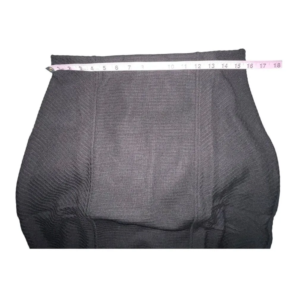 B.O.G. Band Of The Free RENEE Black RIBBED‎ PENCIL SKIRT Women Large Side Slit - Image 6