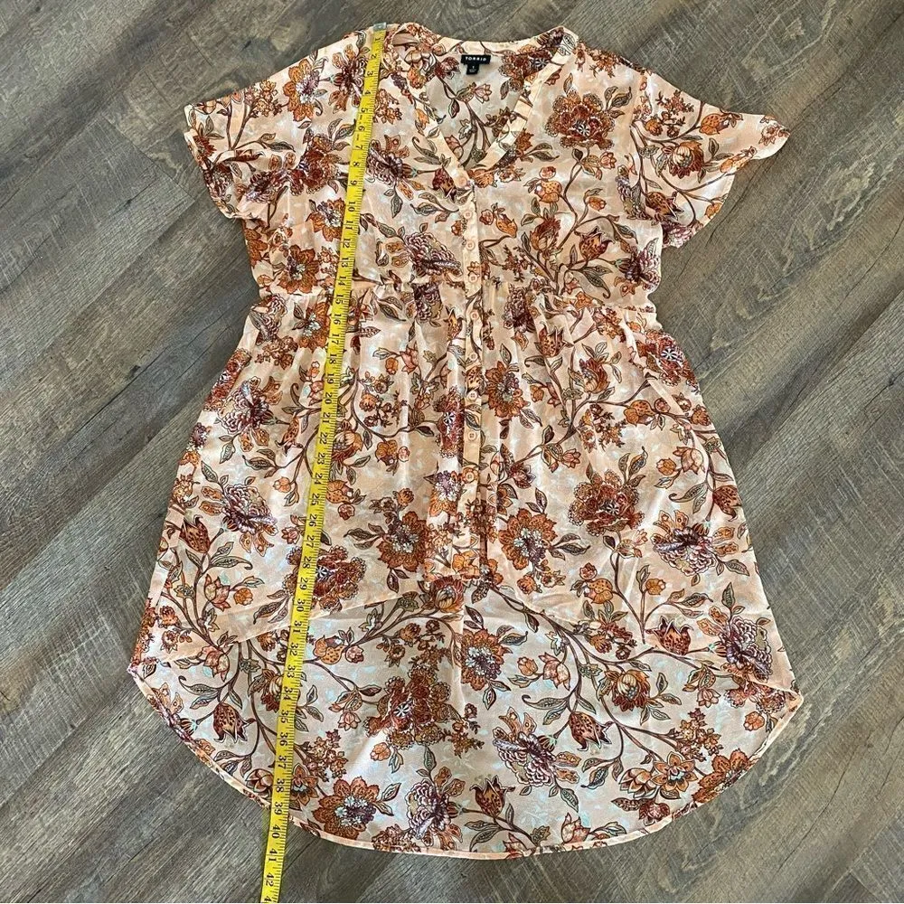 TORRID Top Hi Lo Lexie Babydoll Floral Flowy Size 1 - Image 9