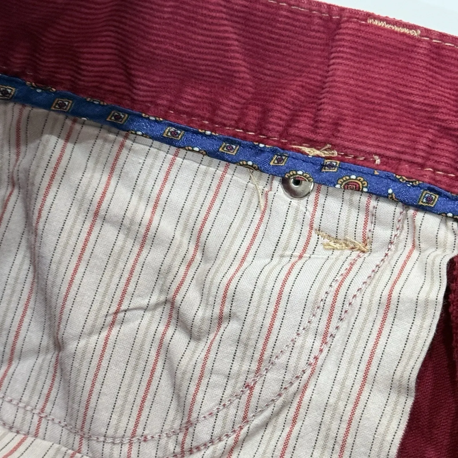 Y2K Old Navy Corduroy Pants Women 4 Small Flare Boot Cut Grunge Indie Red Retro - Image 7