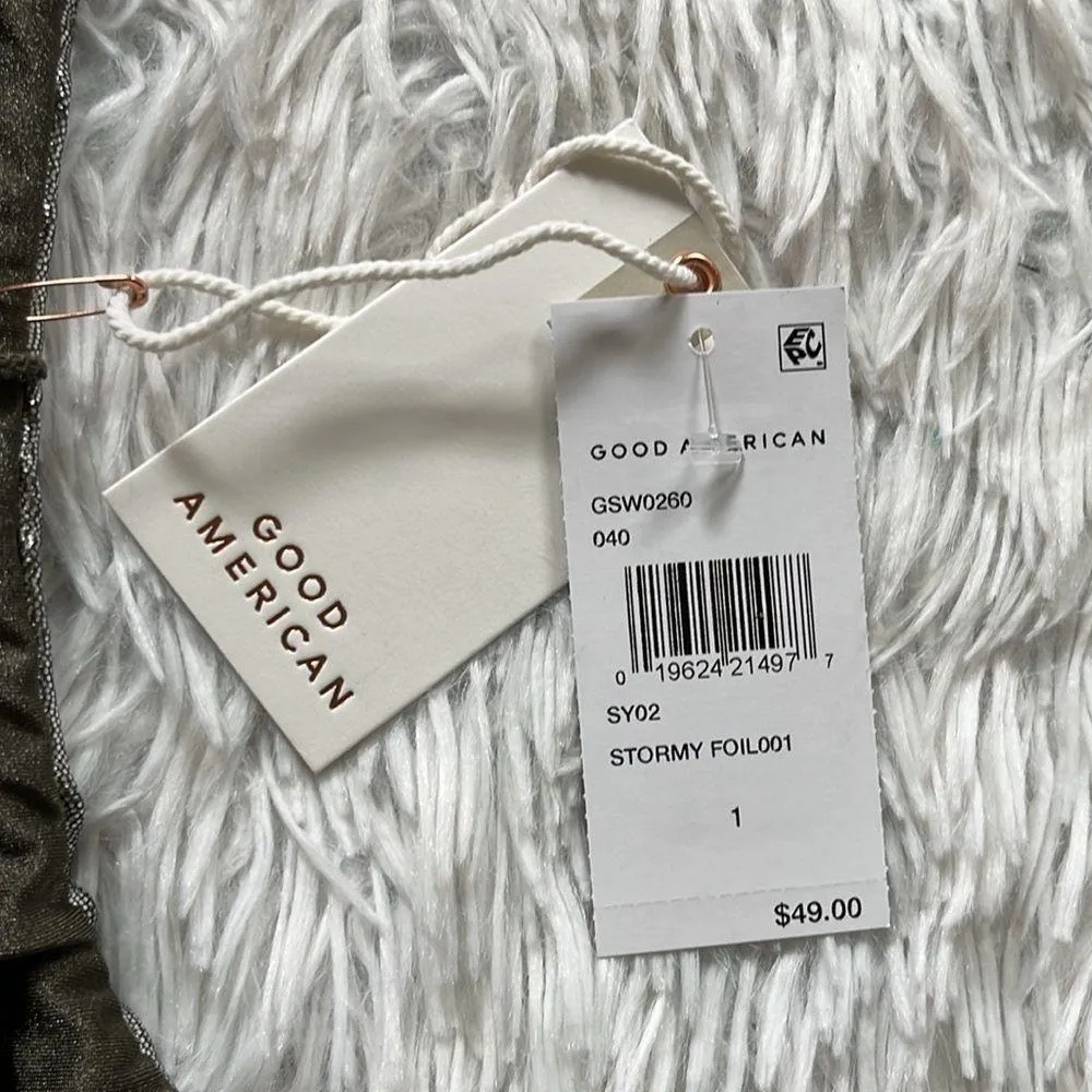 New Good American Foil better reversible bikini bottom in stormy foil size Small - Image 6