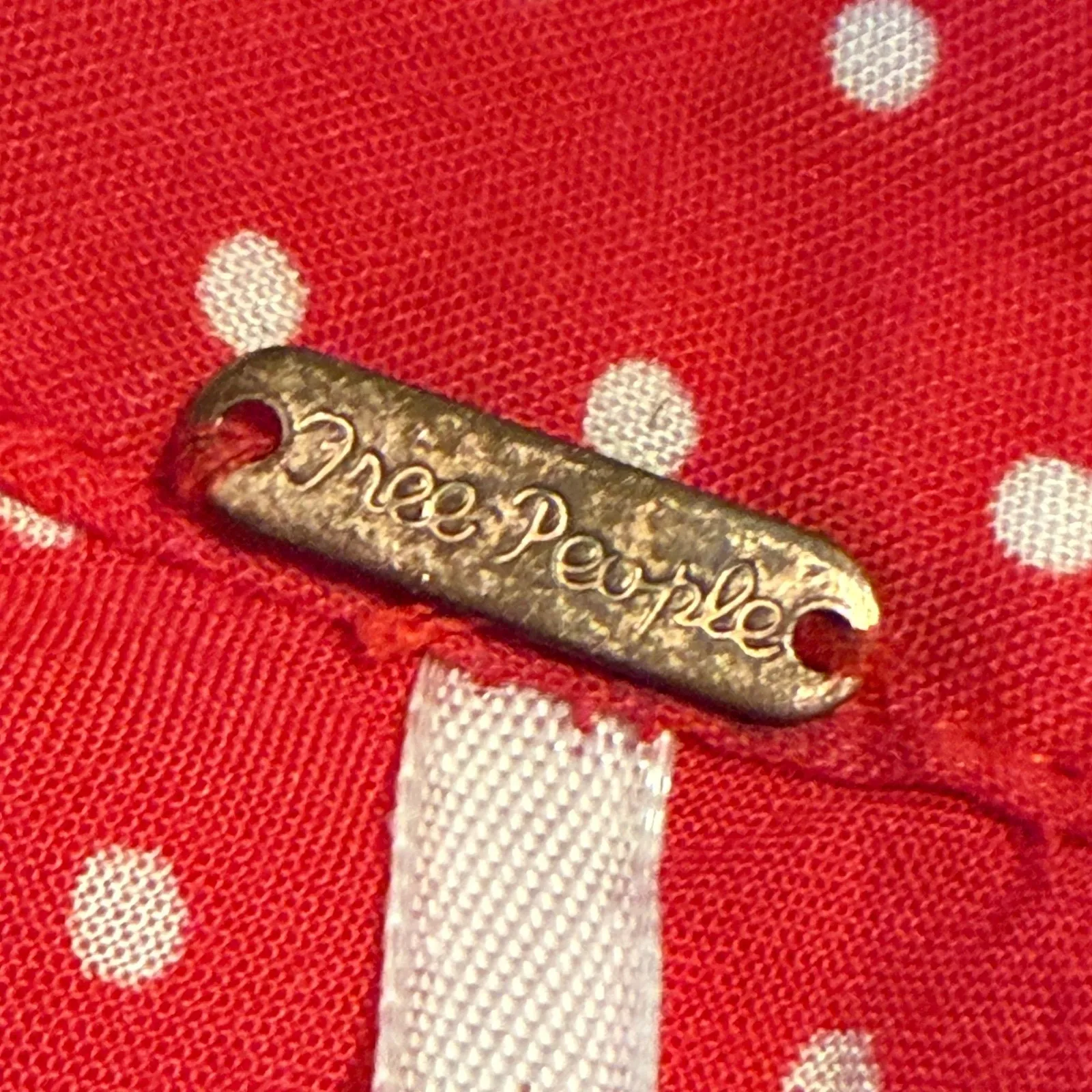 Free People Pippa‎ Polka-Dot Mini Sz XL Button-Down Dress Y2K Feminine Cottage - Image 3